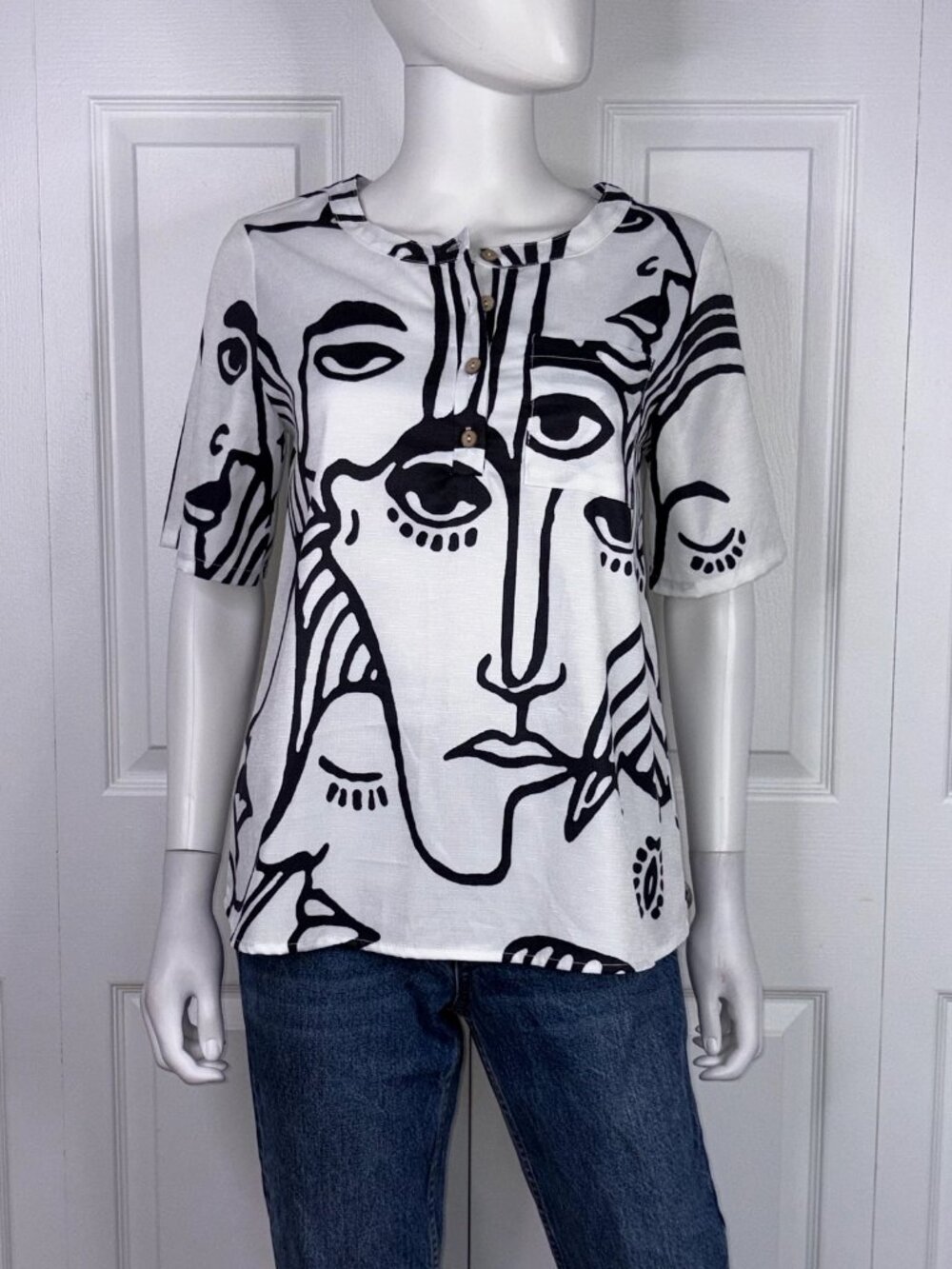 MISSLOOK women's short-sleeved blouse small